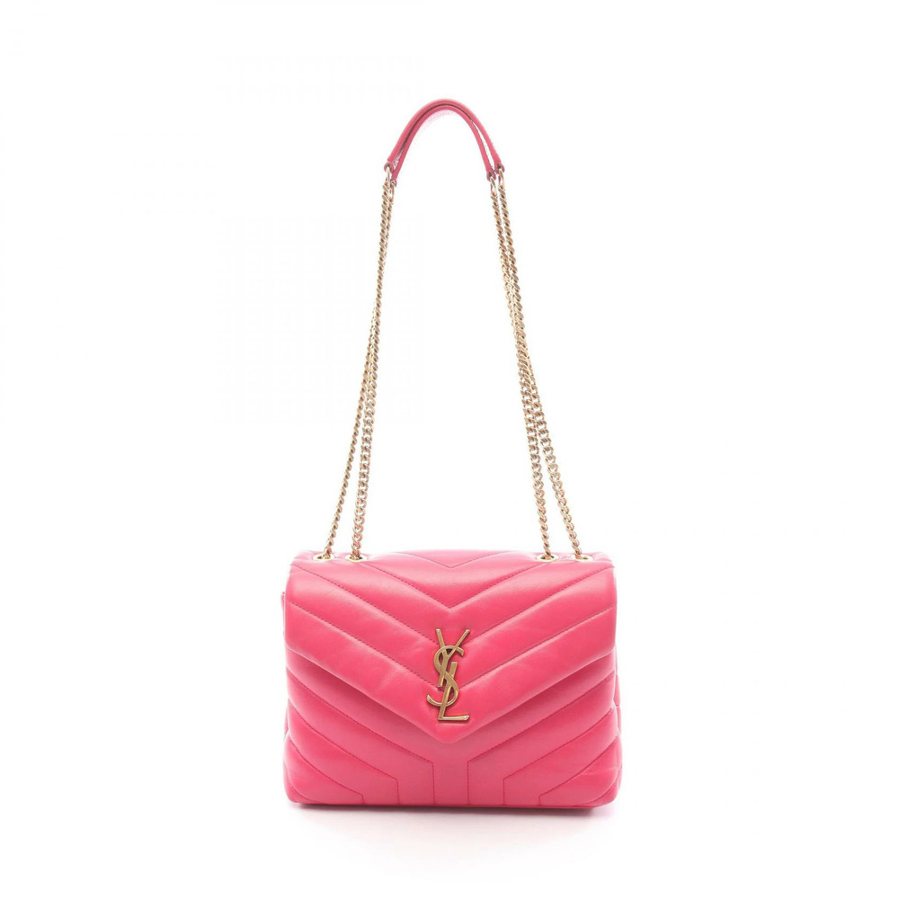 Saint Laurent Paris Loulou Shoulder Bag Leather Pink